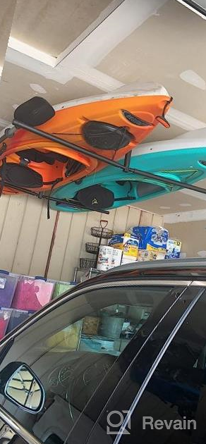 img 1 attached to StoreYourBoard 2 Kayak Ceiling Storage Rack, Adjustable Mount, Holds 2 Kayaks Or Canoes, Overhead Garage Hanger review by Teambringit Truitt