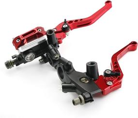 img 4 attached to 7/8 Inch Handlebar Universal Motorcycle Brake Levers Clutch Lever Brake Cylinder Replacement For Harley Yamaha Kawasaki Suzuki USW (Red)