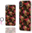 chichic cute iphone xs max case - 360 shockproof floral clear cover with gold skull design for 6.5-inch screen - slim, flexible and protective for daily use logo