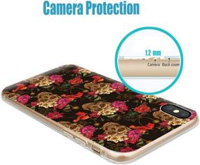 img 2 attached to ChiChiC Cute IPhone Xs Max Case - 360 Shockproof Floral Clear Cover With Gold Skull Design For 6.5-Inch Screen - Slim, Flexible And Protective For Daily Use