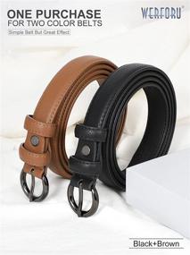 img 3 attached to WERFORU Women Leather Skinny Buckle Women's Accessories in Belts