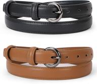 werforu women leather skinny buckle women's accessories in belts logo