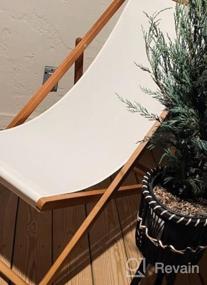 img 5 attached to Relax In Style: Beach Sling Chair Set With Adjustable Frame And Solid Wood Construction