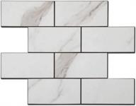 soulscrafts 5-sheet peel and stick tile backsplash self adhesive pvc white marble design 3x6 subway brick tile smart tile for kitchen backsplash logo