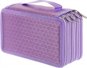 img 4 attached to BTSKY Handy Wareable Oxford Colored Pencil Case 72 Slots Pencil Organizer (Purple)