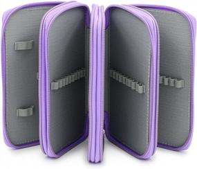 img 2 attached to BTSKY Handy Wareable Oxford Colored Pencil Case 72 Slots Pencil Organizer (Purple)