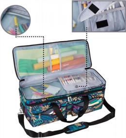 img 1 attached to Сумка для переноски Cricut Explore Air/Maker с двумя отделениями – сумка для путешествий для режущих машин и материалов (цветочный узор)