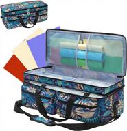 cricut explore air/maker compatible double-layer carrying bag - travel tote for cutting machine and supplies (floral) logo