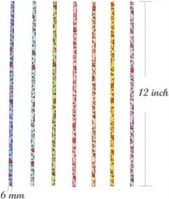 img 3 attached to Удлиненные винтажные бумажные соломинки с цветочным рисунком на 105 штук для свадеб, дней рождения, вечеринок, мероприятий и поделок, 12 дюймов, одноразовые и экологически чистые
