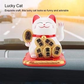 img 3 attached to Solar Powered Adorable Swing Lucky Beckoning Fortune Welcoming Cat Home Stores Car Feng Shui Decor(03)