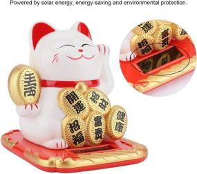 img 1 attached to Solar Powered Adorable Swing Lucky Beckoning Fortune Welcoming Cat Home Stores Car Feng Shui Decor(03)