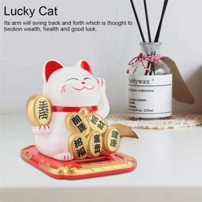 img 2 attached to Solar Powered Adorable Swing Lucky Beckoning Fortune Welcoming Cat Home Stores Car Feng Shui Decor(03)