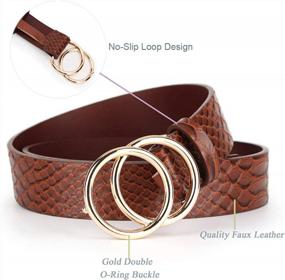img 2 attached to Double Your Style: Get 2 Women'S Belts With Fashionable O-Ring Buckle And Faux Leather For Jeans