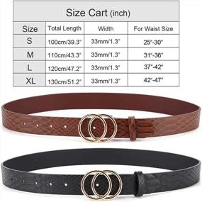 img 3 attached to Double Your Style: Get 2 Women'S Belts With Fashionable O-Ring Buckle And Faux Leather For Jeans