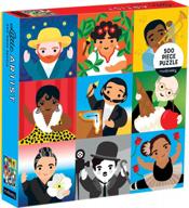 пазл mudpuppy little artist jigsaw, 500 деталей, 20 x 20 дюймов — возраст 8+ — включает 9 красочно иллюстрированных портретов художников — веселая и сложная семейная головоломка — веселое занятие в помещении, многоцветное логотип