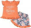 adorable summer outfit for toddler girls: flower tops, sleeveless vest & shorts headband set! logo