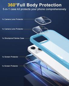 img 1 attached to Complete IPhone 13 Protection Kit: Humixx 5-In-1 Case With Screen & Camera Protector - Blue