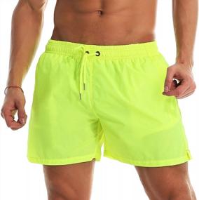 img 4 attached to Stay Cool And Stylish: YnimioAOX Men'S Quick-Dry Swim Trunks With Mesh Lining