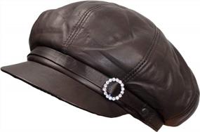 img 3 attached to Vintage Leather Newsboy Cap For Women - Perfect For Baker, Painter, And Fashionistas!
