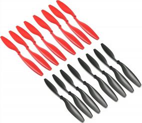 img 4 attached to RAYCorp® 1045 10X4.5 Propellers 16 Pcs (8 CW, 8 CCW) Black & Red 10In Quadcopter Or F450 Drone Props + 1 Battery Strap