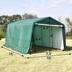 img 3 attached to Protect Your Car With Wonline'S Portable Auto Shelter: 10X15X8Ft Green Garage Canopy
