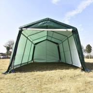 protect your car with wonline's portable auto shelter: 10x15x8ft green garage canopy logo