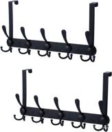 2-pack heavy duty over the door hooks and coat rack for hanging clothes, hats, and towels (black) логотип