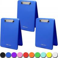 get organized with think2master's 3 pack blue plastic storage clipboard - heavy duty and sturdy with 150 sheet capacity! logo