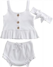 img 4 attached to Cute And Comfortable 2Pcs Outfit Set For Newborn Baby Girls