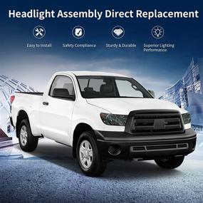 img 2 attached to AUTOSAVER88 Headlight Assembly Compatible With 2007-2013 Tundra /2008-2017 Sequoia (Smoke Lens)