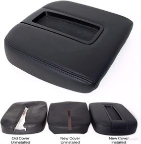 img 2 attached to Black Vinyl Microfiber Leather Console Replacement for Chevy Silverado, Tahoe, Suburban, Avalanche & GMC Yukon, Sierra 2007-2013 - KBH Auto Center Console Armrest Cover