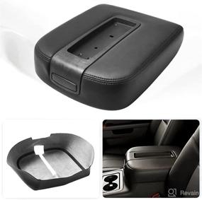 img 4 attached to Black Vinyl Microfiber Leather Console Replacement for Chevy Silverado, Tahoe, Suburban, Avalanche & GMC Yukon, Sierra 2007-2013 - KBH Auto Center Console Armrest Cover