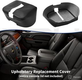 img 3 attached to Black Vinyl Microfiber Leather Console Replacement for Chevy Silverado, Tahoe, Suburban, Avalanche & GMC Yukon, Sierra 2007-2013 - KBH Auto Center Console Armrest Cover