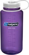 32 oz wide mouth nalgene sustain tritan water bottle - bpa-free, made from 50% recycled plastic waste logo