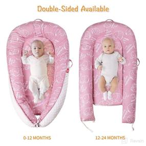 img 2 attached to 🐘 GEMEM Baby Lounger: Portable Co-Sleeping Nest in Pink Elephant - Cotton, Breathable, with Diaper Pad and Pillow - Newborn Essentials - Machine Washable