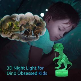 img 2 attached to Dazzle Your Kids With 3D Dinosaur Night Light | Perfect For Easter | 16 Colors Remote Control | Ideal Gifts For Toddlers