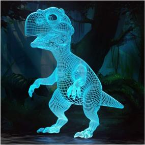 img 4 attached to Dazzle Your Kids With 3D Dinosaur Night Light | Perfect For Easter | 16 Colors Remote Control | Ideal Gifts For Toddlers
