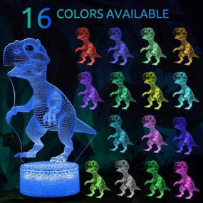 img 3 attached to Dazzle Your Kids With 3D Dinosaur Night Light | Perfect For Easter | 16 Colors Remote Control | Ideal Gifts For Toddlers