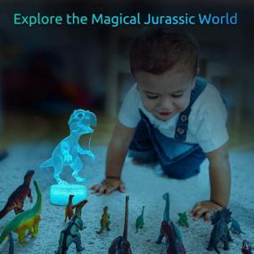 img 1 attached to Dazzle Your Kids With 3D Dinosaur Night Light | Perfect For Easter | 16 Colors Remote Control | Ideal Gifts For Toddlers
