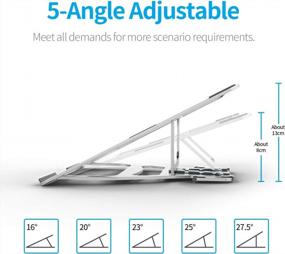 img 3 attached to Adjustable And Foldable Aluminum Laptop Stand For Ergonomic Comfort And Ventilation - Suitable For MacBook Pro/Air, HP, Dell XPS, Lenovo And Most 10-15.6” Laptops