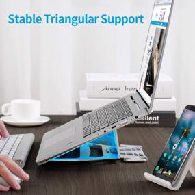 img 2 attached to Adjustable And Foldable Aluminum Laptop Stand For Ergonomic Comfort And Ventilation - Suitable For MacBook Pro/Air, HP, Dell XPS, Lenovo And Most 10-15.6” Laptops