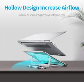 img 1 attached to Adjustable And Foldable Aluminum Laptop Stand For Ergonomic Comfort And Ventilation - Suitable For MacBook Pro/Air, HP, Dell XPS, Lenovo And Most 10-15.6” Laptops