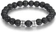 personalized beads bracelet for men - custom engraved name & initial, black obsidian malachite wealth gift logo