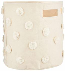 img 3 attached to Pehr Pom Pom Bin, Natural , 12X13 Inch (Pack Of 1)