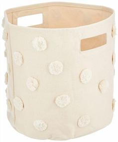 img 4 attached to Pehr Pom Pom Bin, Natural , 12X13 Inch (Pack Of 1)