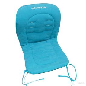 img 4 attached to Asunflower High Chair Cushion Replacement with Straps - Soft Sky Blue Mat Pad, Easy to Install