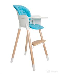 img 1 attached to Asunflower High Chair Cushion Replacement with Straps - Soft Sky Blue Mat Pad, Easy to Install