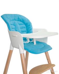 img 3 attached to Asunflower High Chair Cushion Replacement with Straps - Soft Sky Blue Mat Pad, Easy to Install