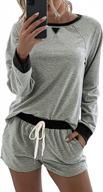женский пижамный комплект с длинным рукавом lingswallow и шортами - комплект из двух предметов для сна для большего комфорта и стиля логотип
