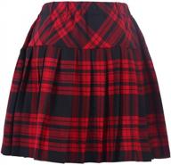 pleated plaid skirt for women with elastic waistband, perfect for school uniform логотип